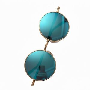 Steampunk style Gold and Blue:and Black Women's mirrored Sunglasses
